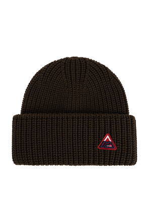 Wool beanie with a sewn-on logo