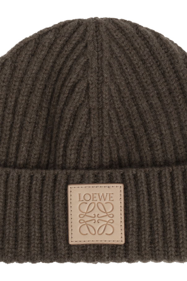 Loewe Cashmere hat with logo patch