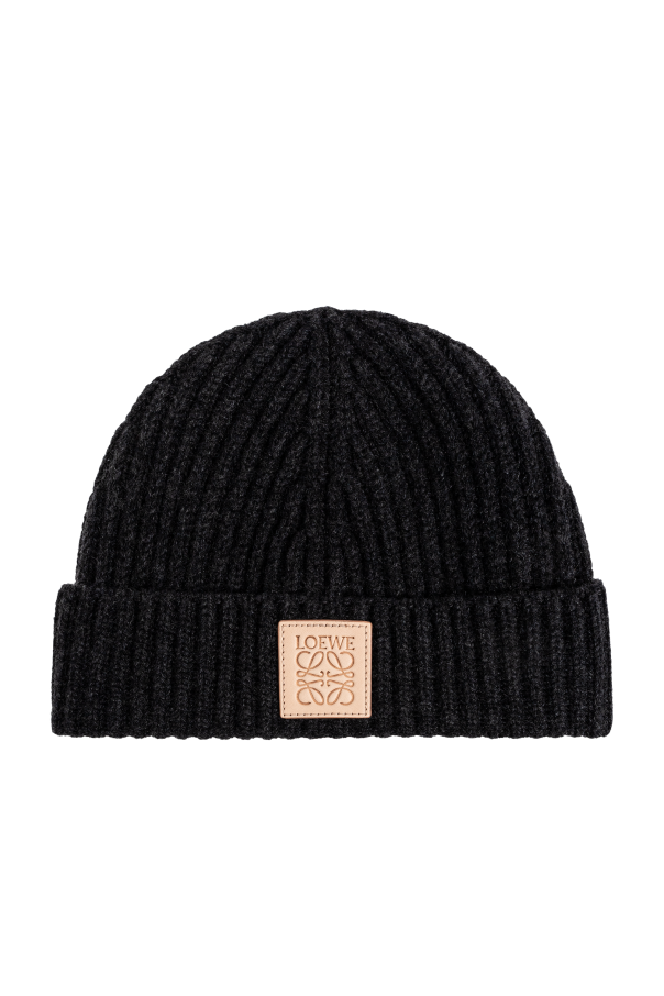 Loewe Cashmere hat with logo patch