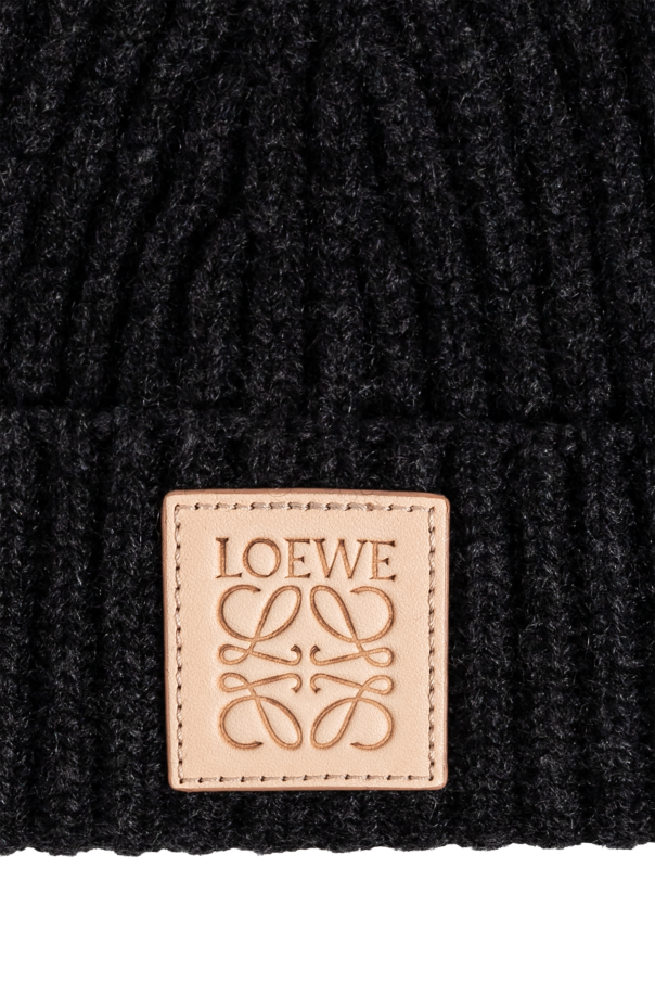 Loewe Cashmere hat with logo patch