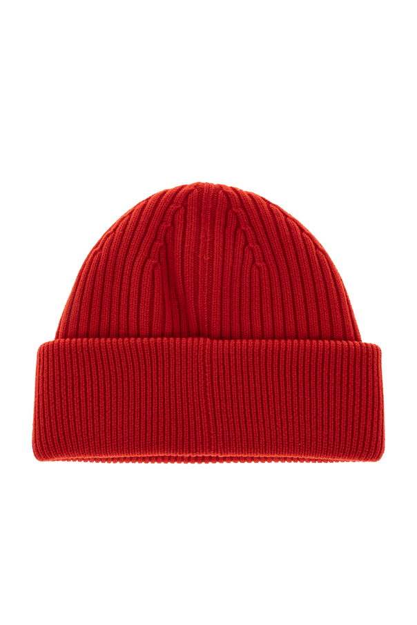 Loewe Red Wool Beanie with LOEWE Logo Embroidery