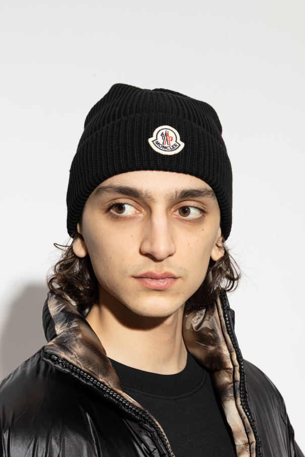 Moncler cap with logo patch