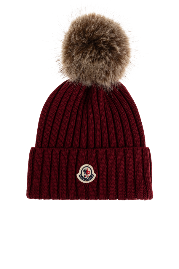 Wool beanie with pompom od Moncler