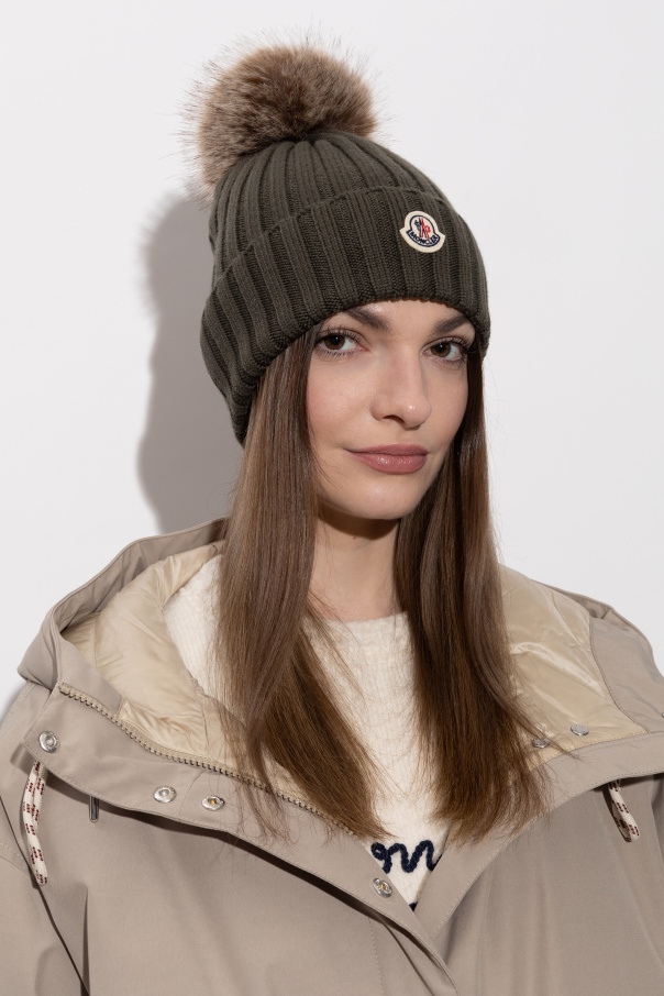 Moncler Wool beanie with pom-pom
