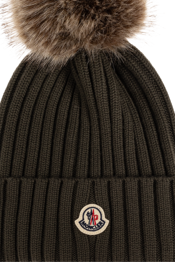 Moncler Wool beanie with pom-pom