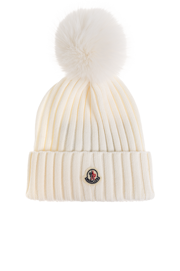 Wool beanie with pompom od Moncler