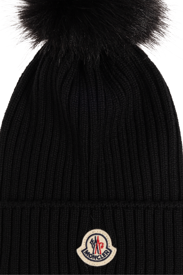 Moncler Enfant Beanie with pom-pom and logo