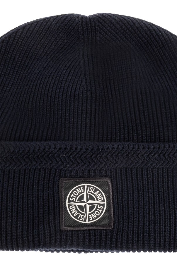 Stone Island Mütze mit Logo-Aufnäher