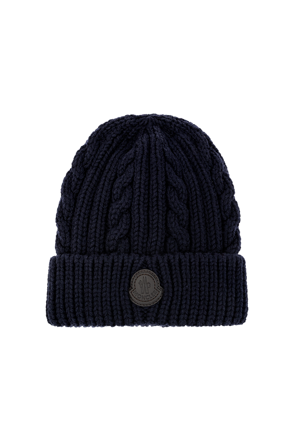 Wool beanie with logo patch od Moncler