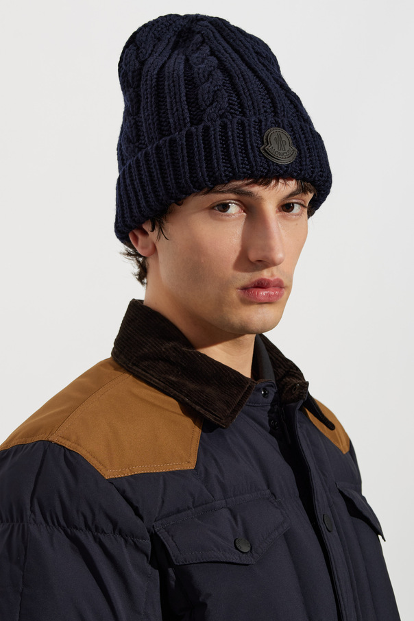 Moncler Wool beanie with logo patch