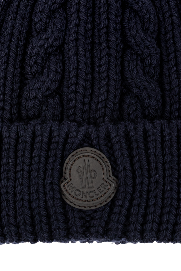 Moncler Wool beanie with logo patch