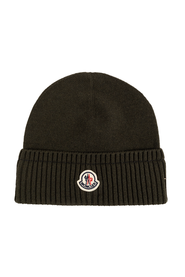Wool beanie with logo patch od Moncler
