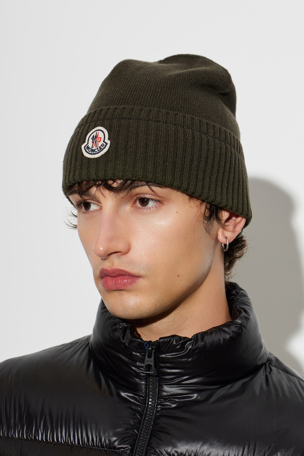 Moncler Wool beanie with logo patch