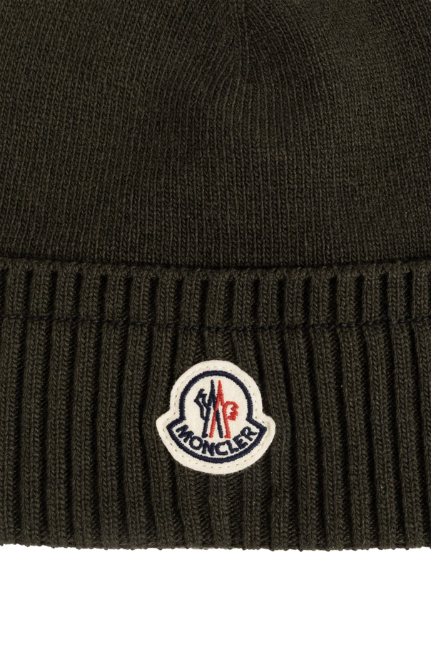 Moncler Wool beanie with logo patch