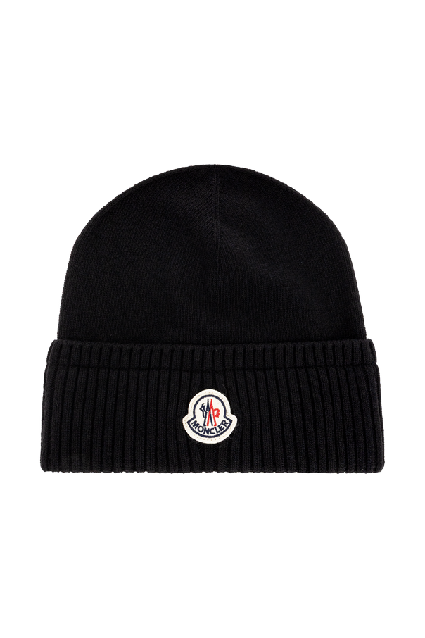 Wool beanie with logo patch od Moncler