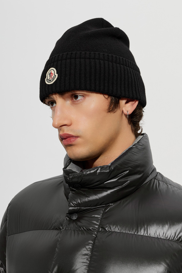 Moncler Wool beanie with logo patch