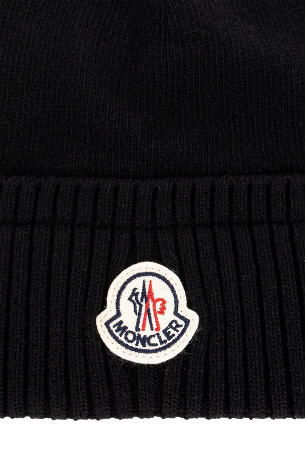 Moncler Wool beanie with logo patch
