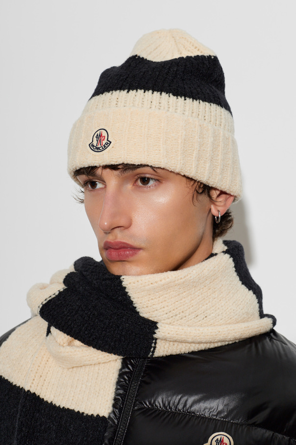 Moncler Wool beanie with logo patch