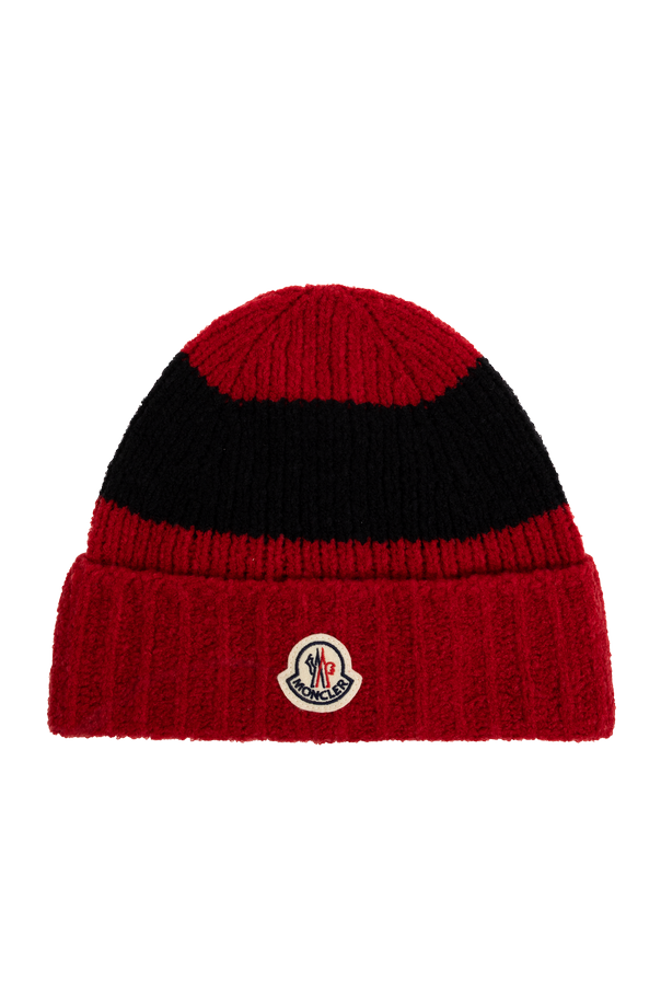 Wool beanie with logo patch od Moncler