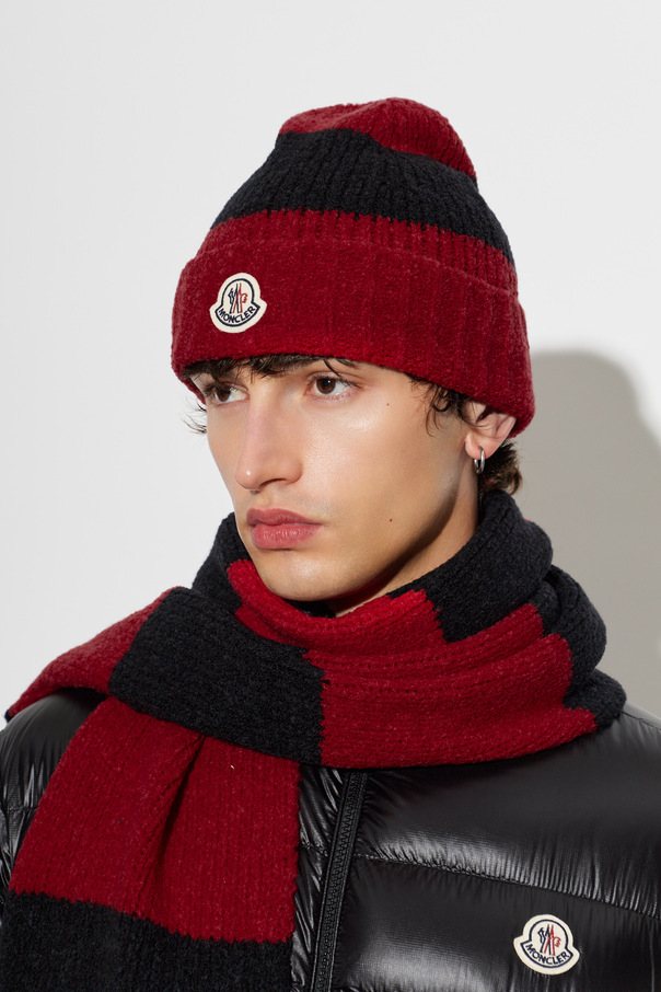 Moncler Wool beanie with logo patch