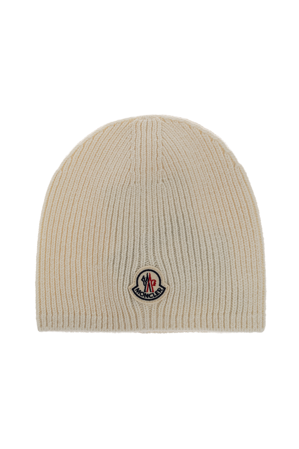 Wool beanie with logo patch od Moncler