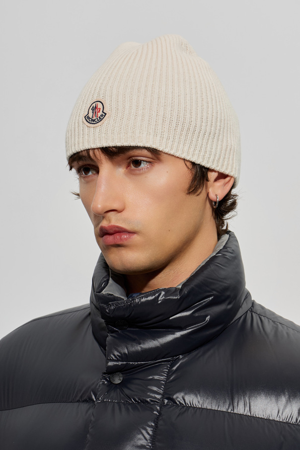 Moncler Wool beanie with logo patch