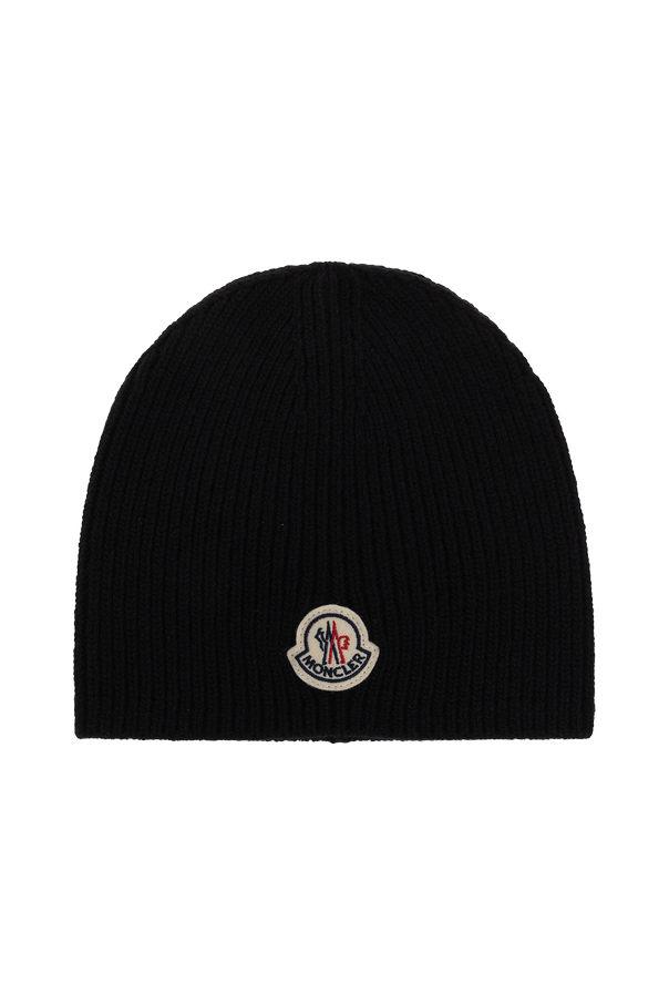 Wool beanie with logo patch od Moncler