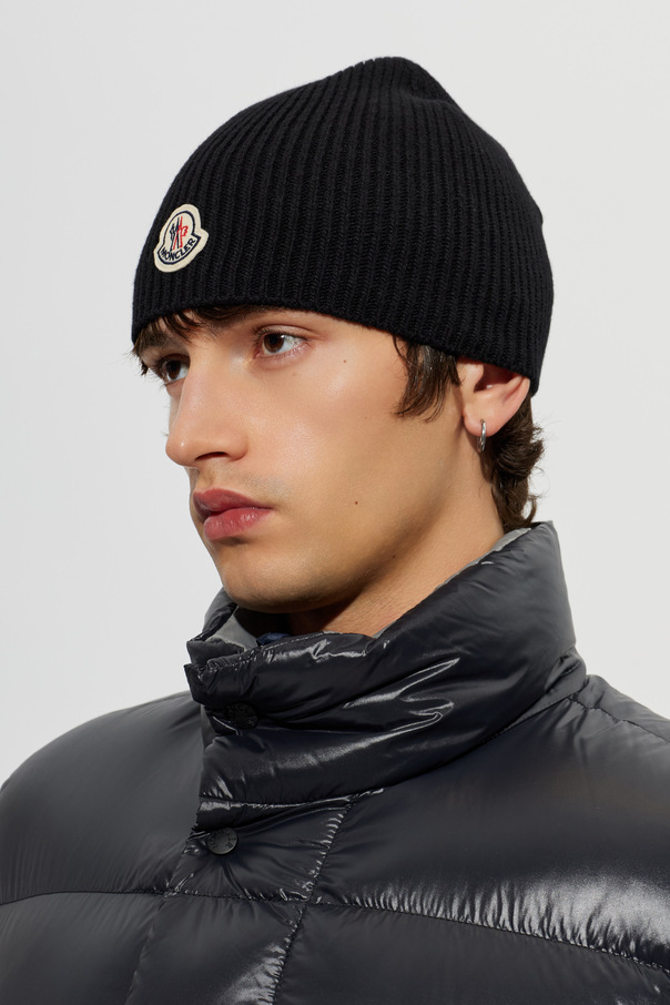 Moncler Wool beanie with logo patch