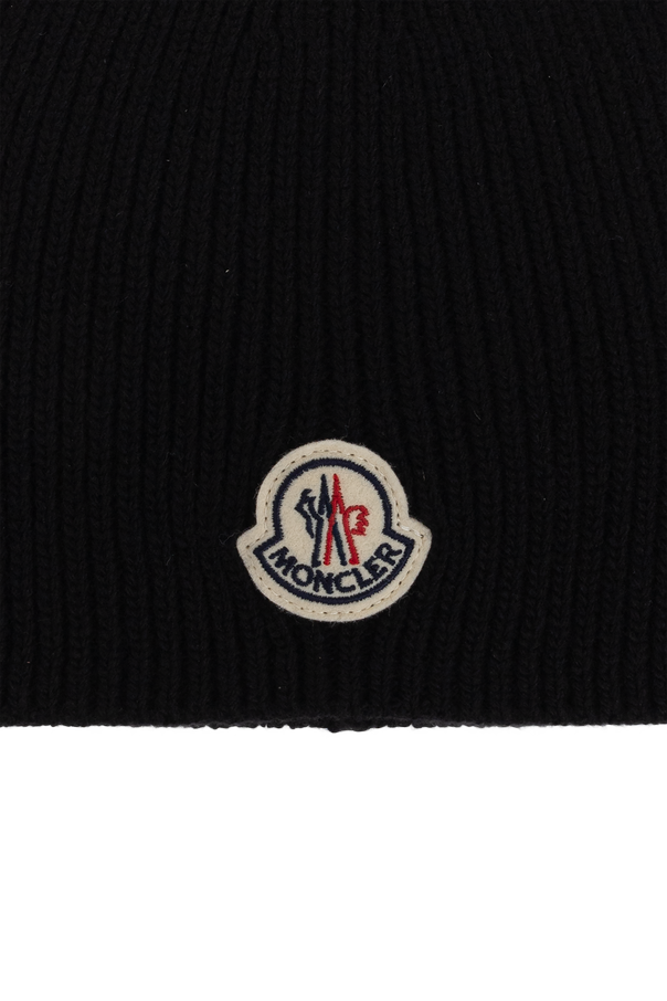 Moncler Wool beanie with logo patch