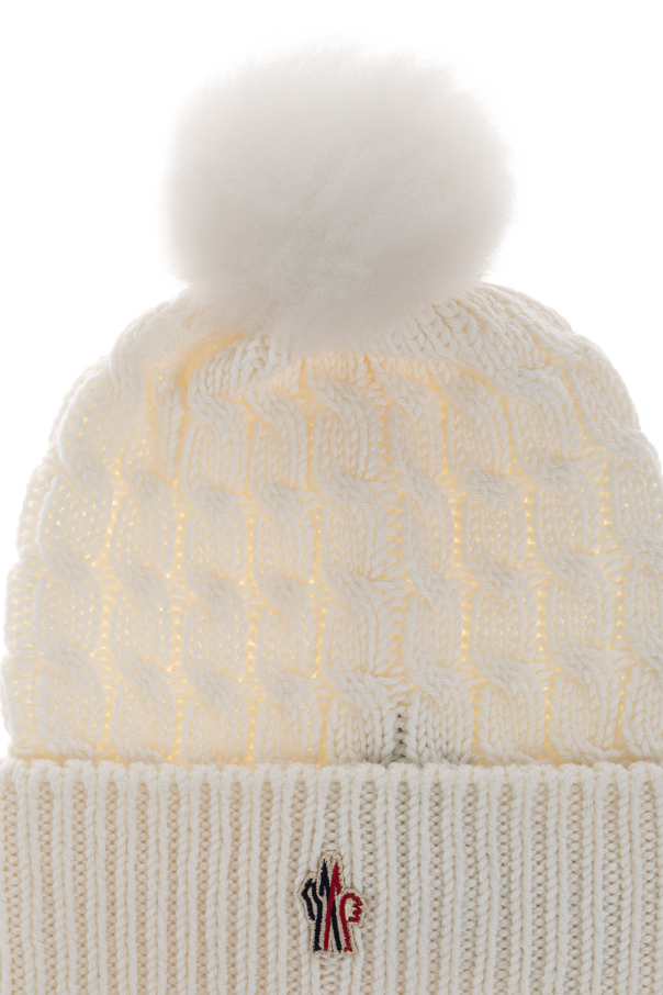 Moncler Grenoble MONCLER GRENOBLE APRÈS-SKI luxusní zimní čepice z vlny s copánkovým vzorem a bambulí