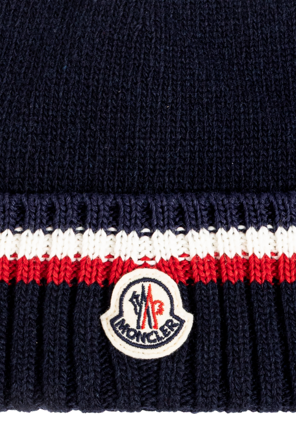 Moncler Enfant Wełniana czapka z logo