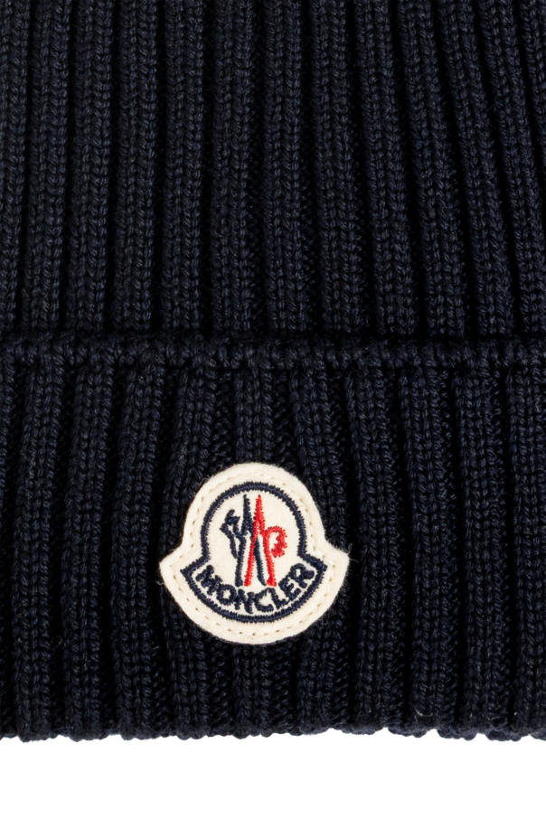 Moncler Enfant Wełniana czapka z logo