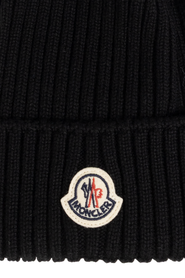 Moncler Enfant Wool beanie with logo
