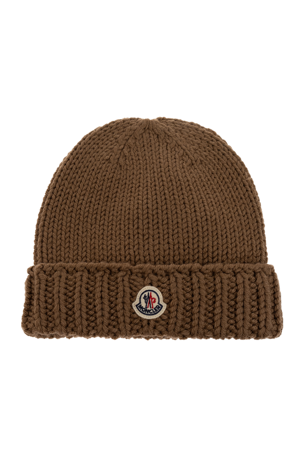 Wool beanie with logo patch od Moncler Enfant