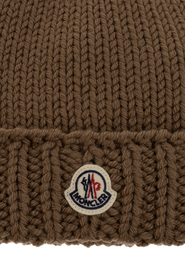 Moncler Enfant Wool beanie with logo patch