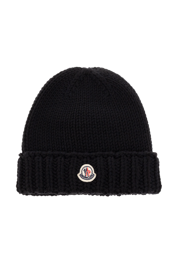 Wool beanie with logo patch od Moncler Enfant