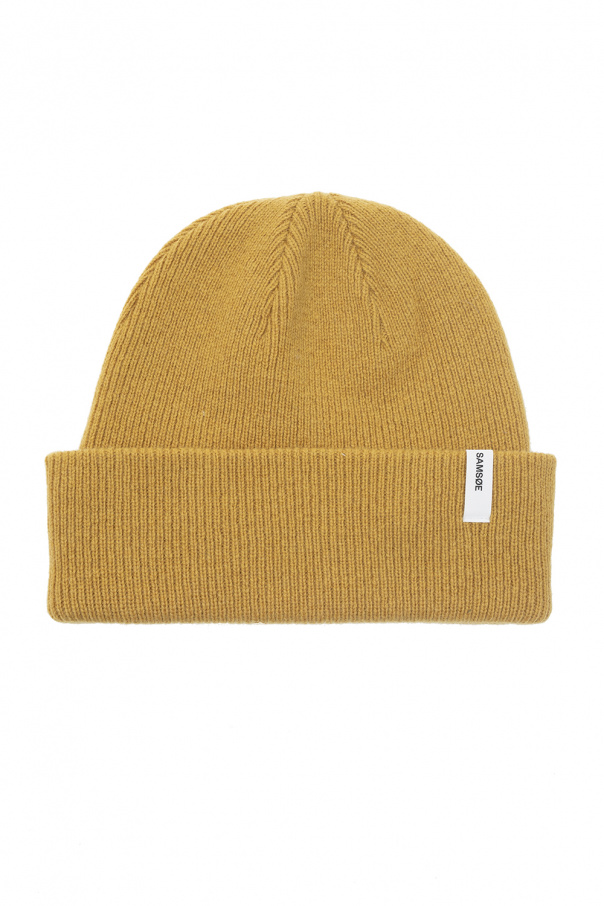 Samsøe Samsøe Wool beanie with logo