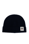 Bally NAVY BLUE Woolen hat with a logo patch