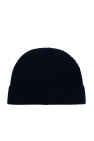 Bally NAVY BLUE Woolen hat with a logo patch