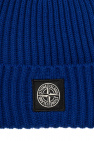 Stone Island Kids Wool hat with logo