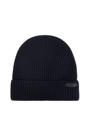 Wool hat with logo patch