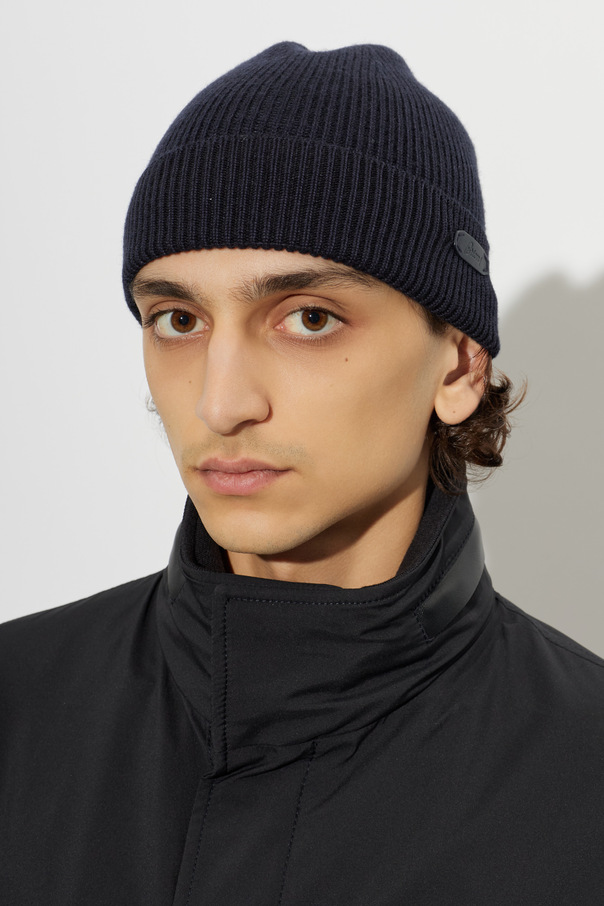 Brioni Wool beanie with patch