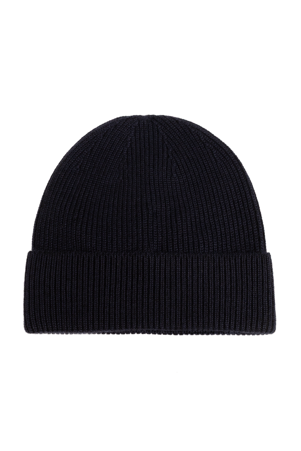 Brioni Wool beanie with patch
