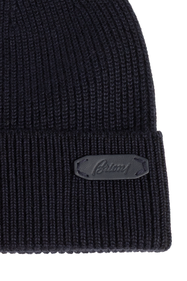 Brioni Wool beanie with patch