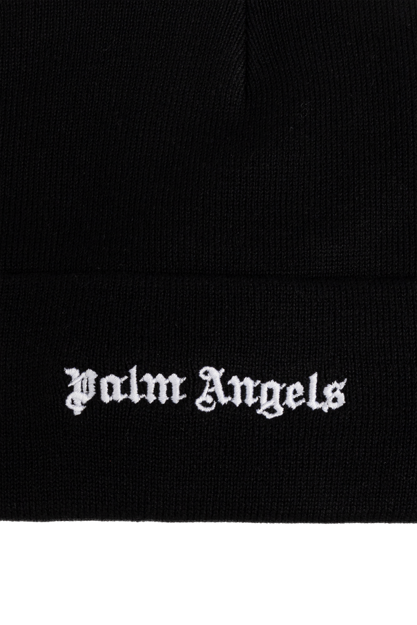 Palm Angels Cotton beanie with embroidered logo