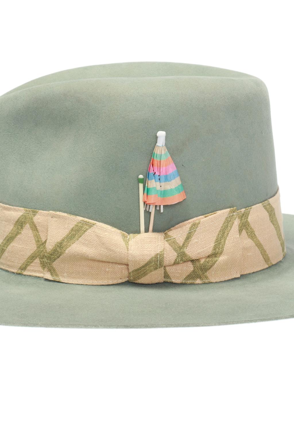 green umbrella hat