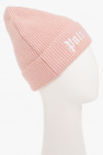 Palm Angels Kids PINK Logo-embroidered beanie