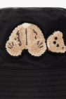 Palm Angels BLACK Bucket hat with teddy bear