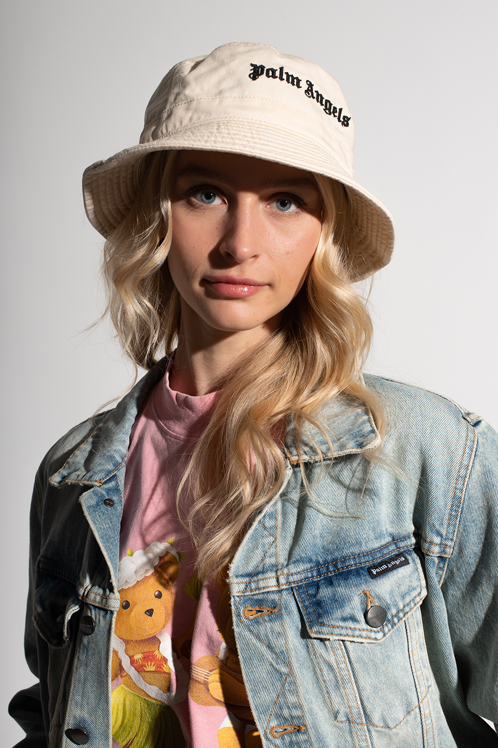 Palm Angels Black baseball cap with a logo patch and adjustable fastening from x Champion