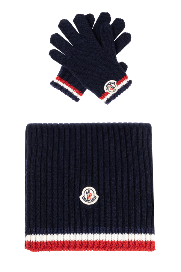 Wool set: scarf, gloves od Moncler Enfant